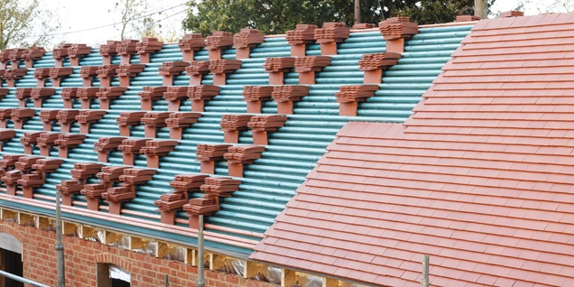 Tiling a terraced development roof