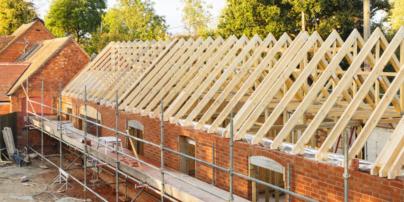 Roof trusses on a new development