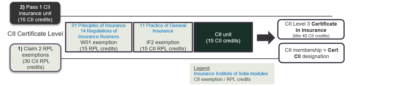 If so, could I state: This image illustrates the route to CII qualifications described in the surrounding text.