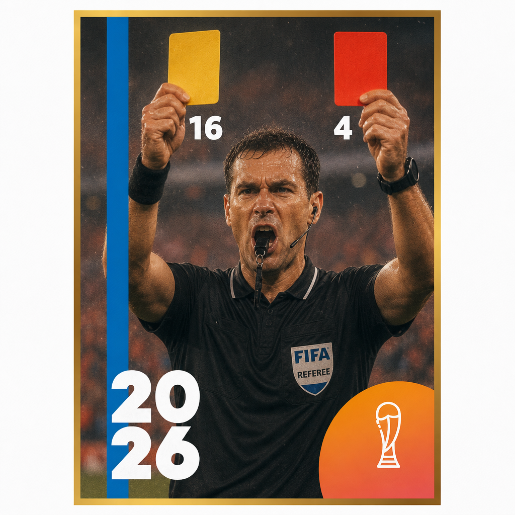 DELTA WK 2026 Voetbalweetjes meeste kaarten in een wedstrijd