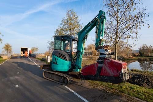 Gestuurde boring Westland langs asfaltweg