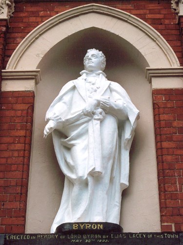 Statue of Lord Byron in Hucknall town centre