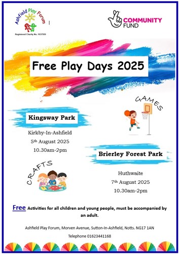 play day poster with dates and time for children