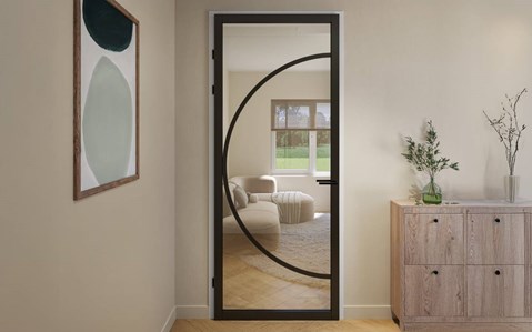 Binnendeur met glas in moderne stijl