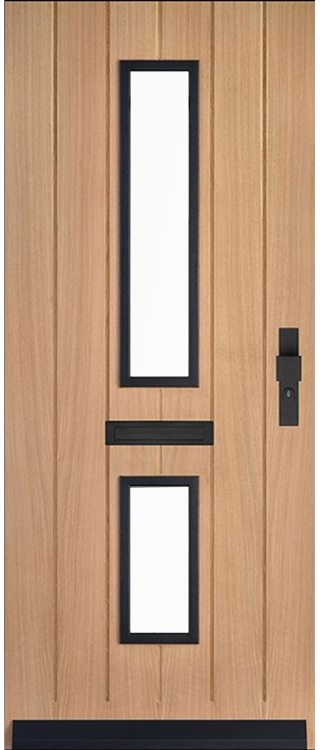 Skantrae Voordeuren SKN 668 EIK Iso satinato glas | Massief hardhout | Deurengigant.nl product afbeelding