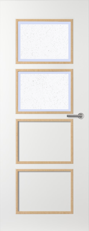 Svedex Binnendeuren Elite AE49 Eiken Gezandstraald glas met blanke rand | Afgelakt met Svedex Superlak | Deurengigant.nl product afbeelding