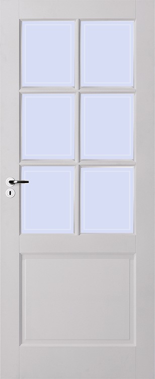 Skantrae Binnendeuren E 020 Blank facet glas | Stijlvolle binnendeur | Deurengigant.nl product afbeelding