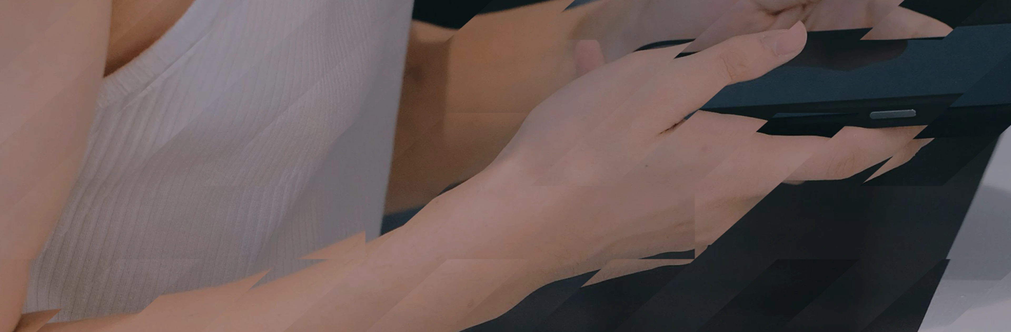 Person holding mobile device