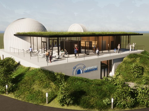An artist's impression of future development of a new planetarium and education centre at Sherwood Observatory in Sutton in Ashfield