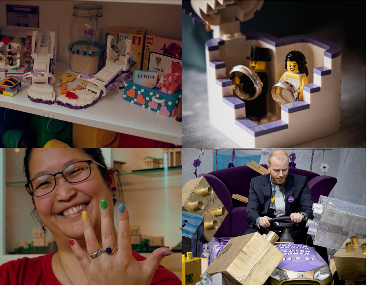 Line og Jannicks bryllup var spækket med Lego. Og gæsterne havde endda lavet sangskujlere og gaver til dem af Lego.