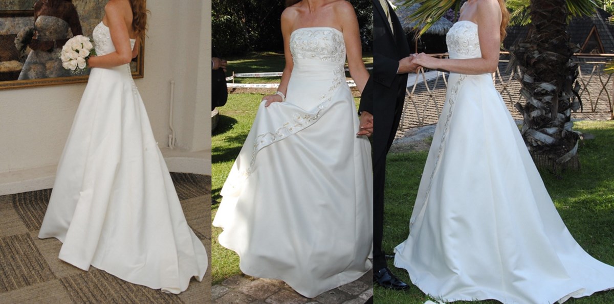 Hvis du er til stropløse brudekjoler og skørt med tyl og fylde, så er denne kjole måske noget for dig?