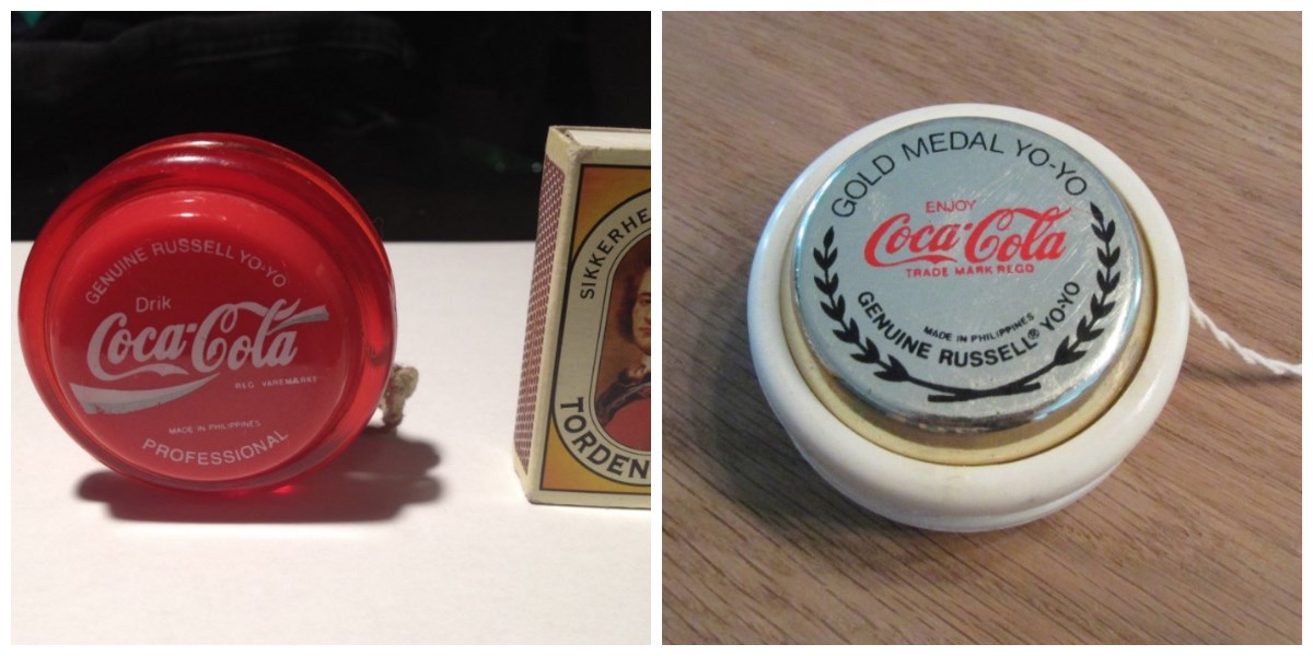 Den røde Coca-Cola Yo-yo er sat til salg på DBA til 299 kroner, mens den sølv koster 220 kroner