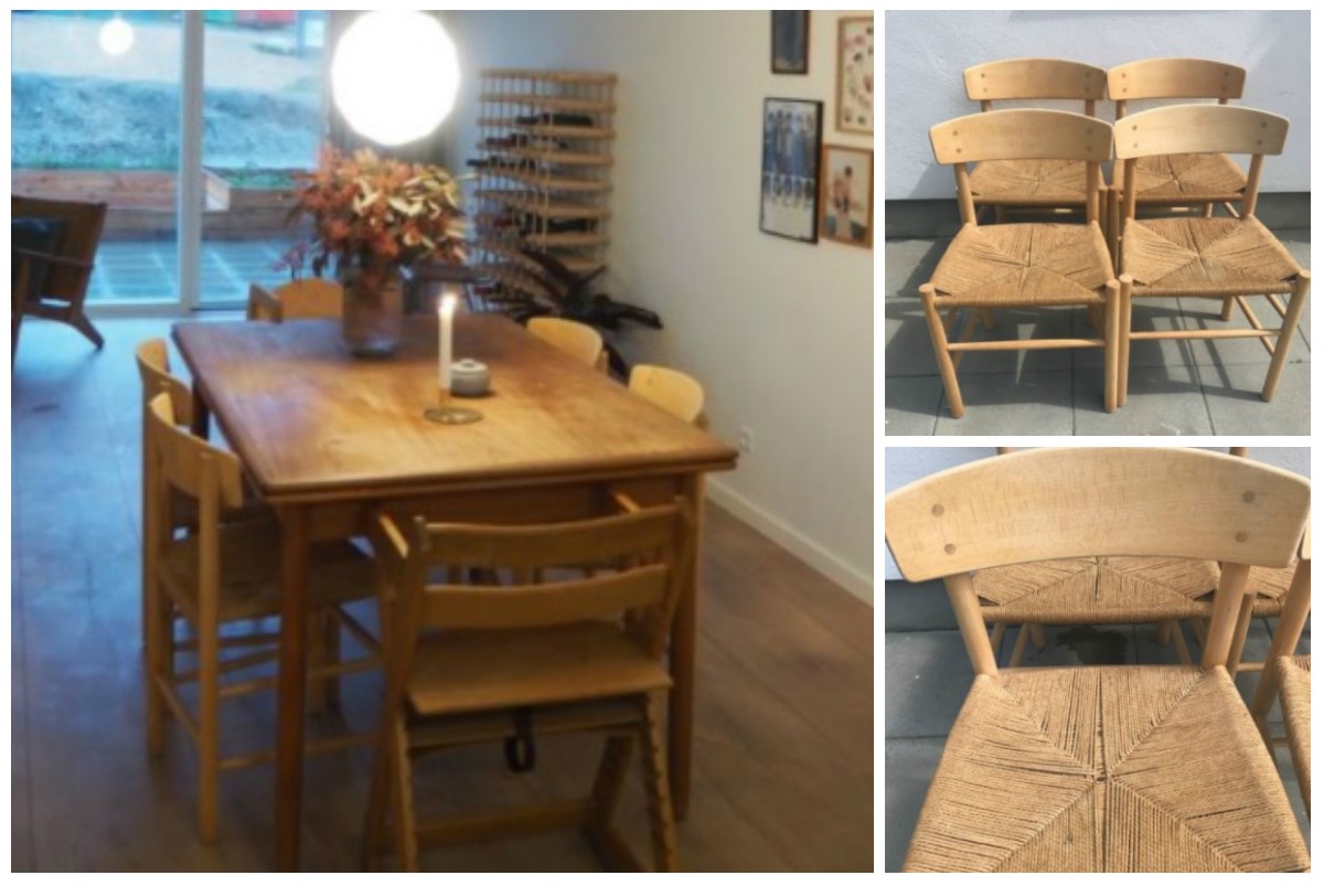For 2.900 kroner kan spisebordsstolene fra Nybyggerhuset blive dine. Vi sælger også højstolen