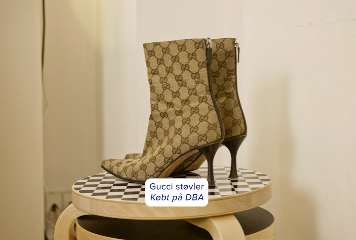 Frederikke elsker sine Gucci-støvler, som hun også har fundet her på DBA. 