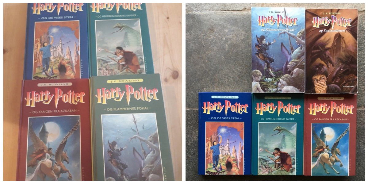 Harry Potter-bøgerne kan du anskaffe dig igen ved at gå ind på DBA, hvor der i dag er mange til salg. Her kan du for eksempel se nogle af billederne fra Harry Potter-annoncerne på DBA