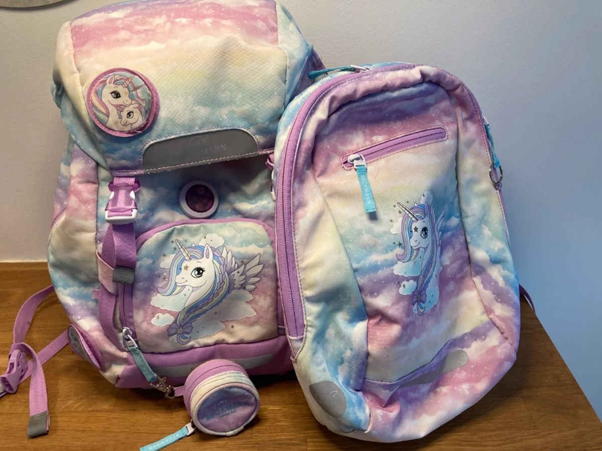 250 kroner skal du give for denne Beckmann-skoletaske, som Maria fra Virum har til salg.