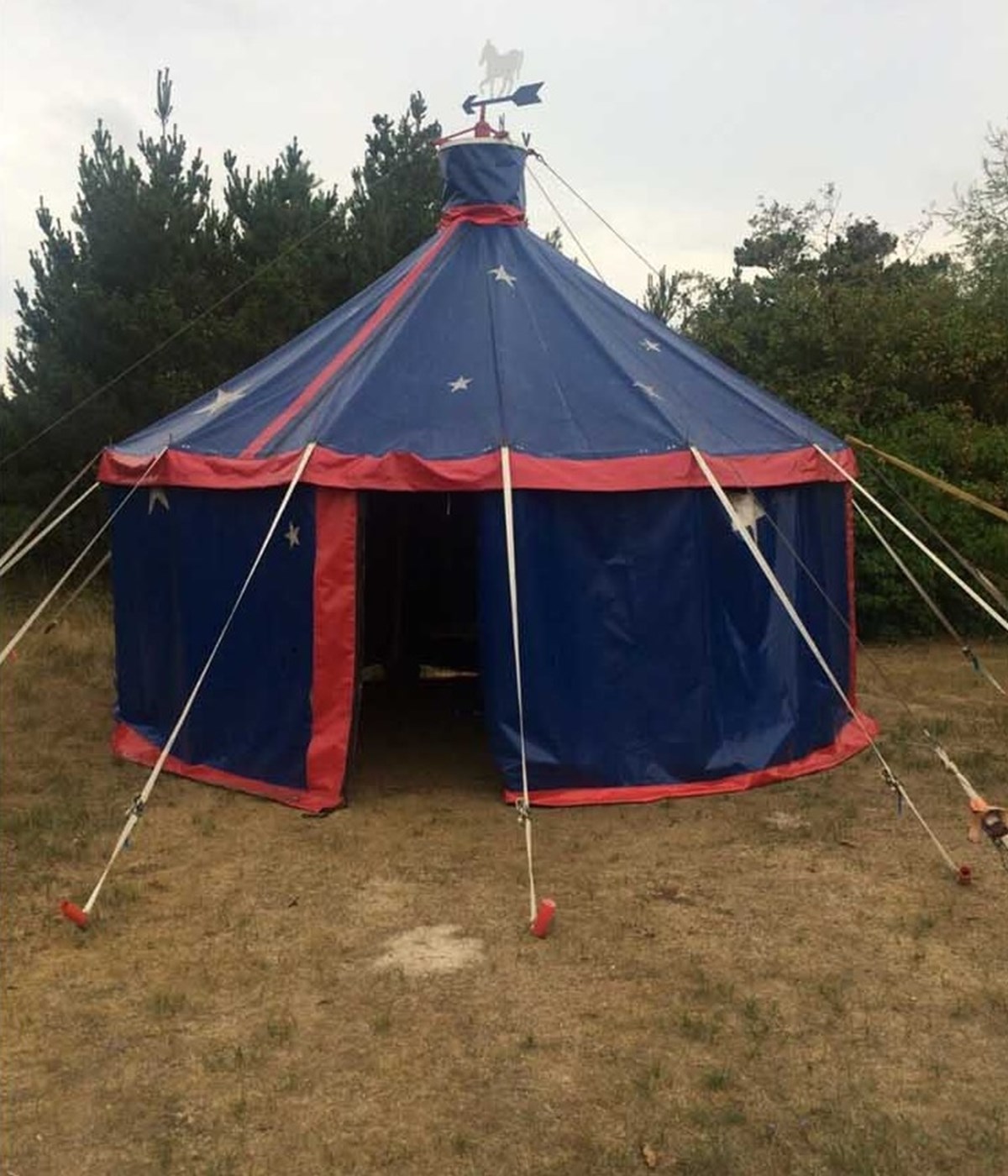 Sælgeren Frank havde selv købt teltet af Cirkus Zalmov. Hvordan han fik mulighed for det, kan du læse i artiklen, som du finder ved at klikke på linket herover
