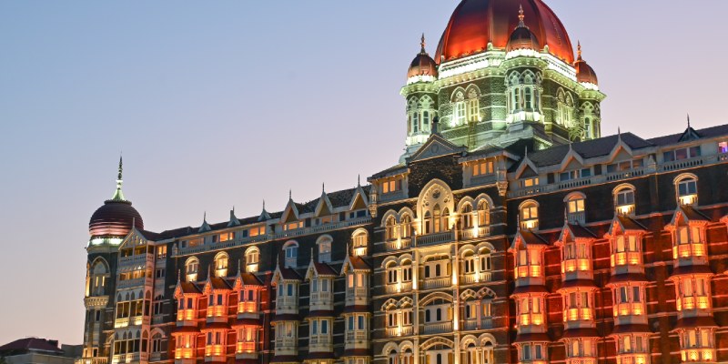Iconic Gateway of India landmark architecture overlooking the Arabian Sea in Mumbai