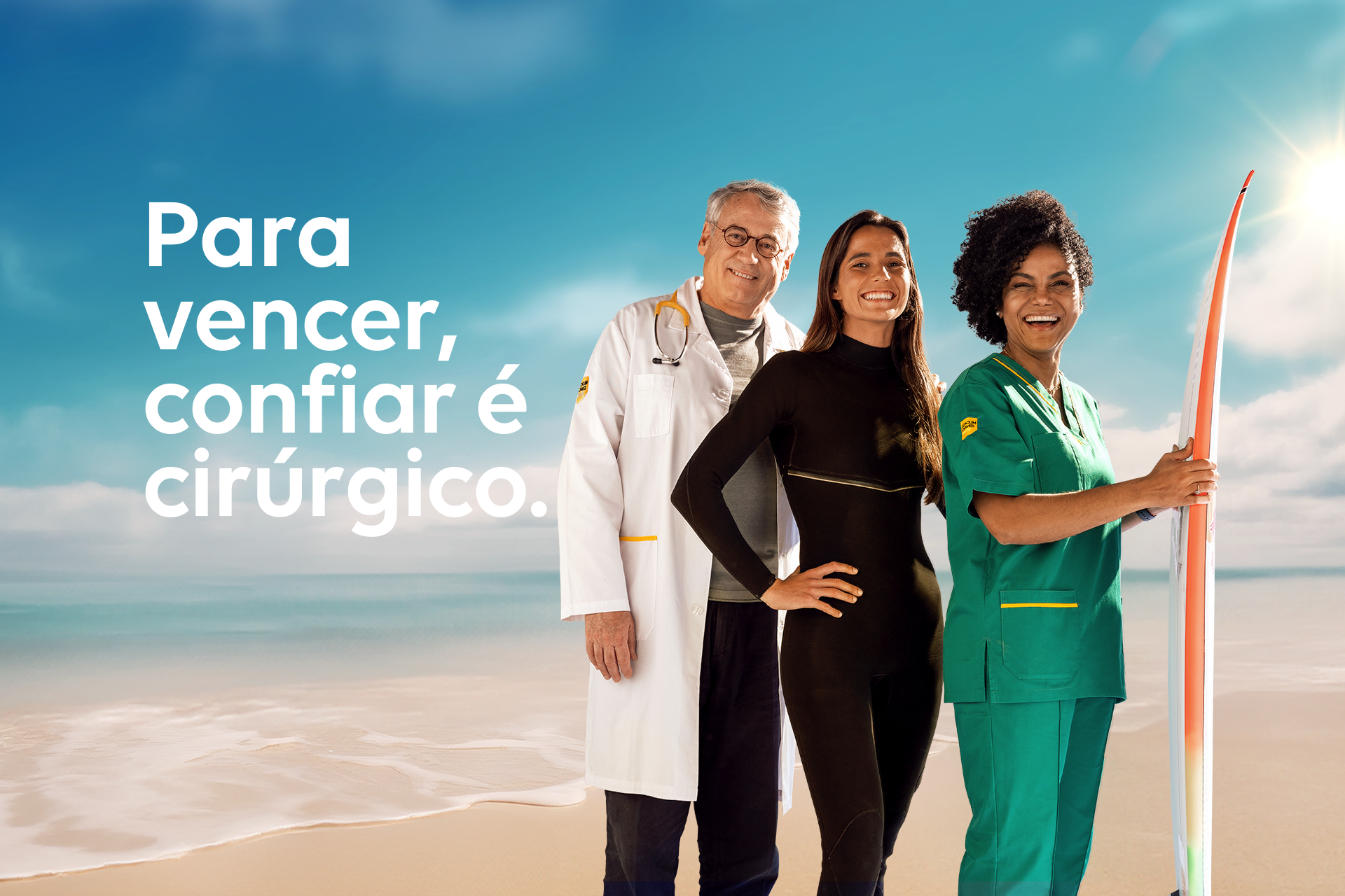 Surf e Cirurgia juntos na nova campanha da Joaquim Chaves Saúde
