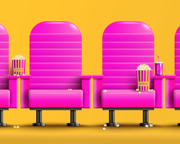 cinema chairs popcorn