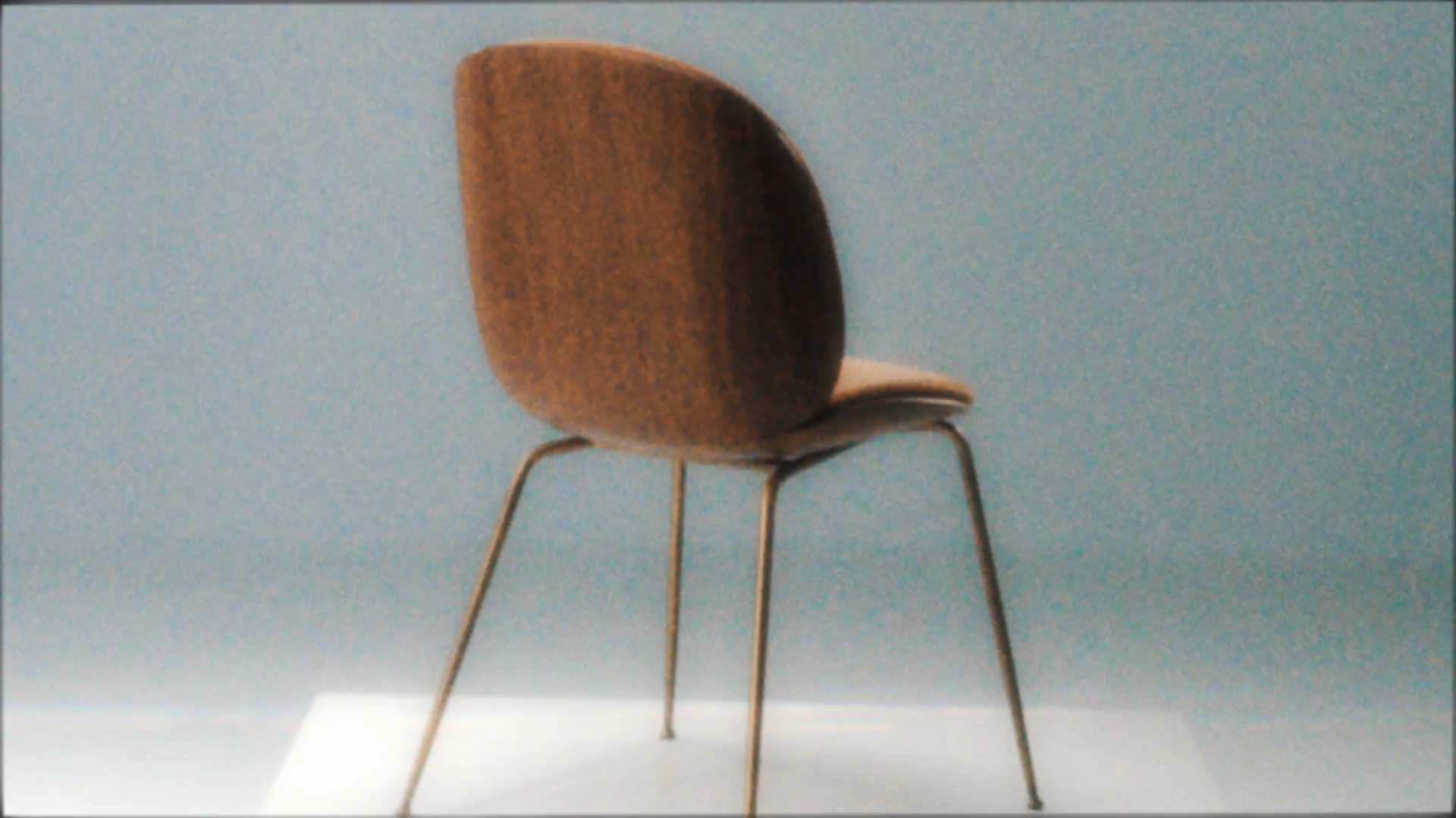 GUBI Beetle Dining Chair, 3D Veneer - Front Upholstered