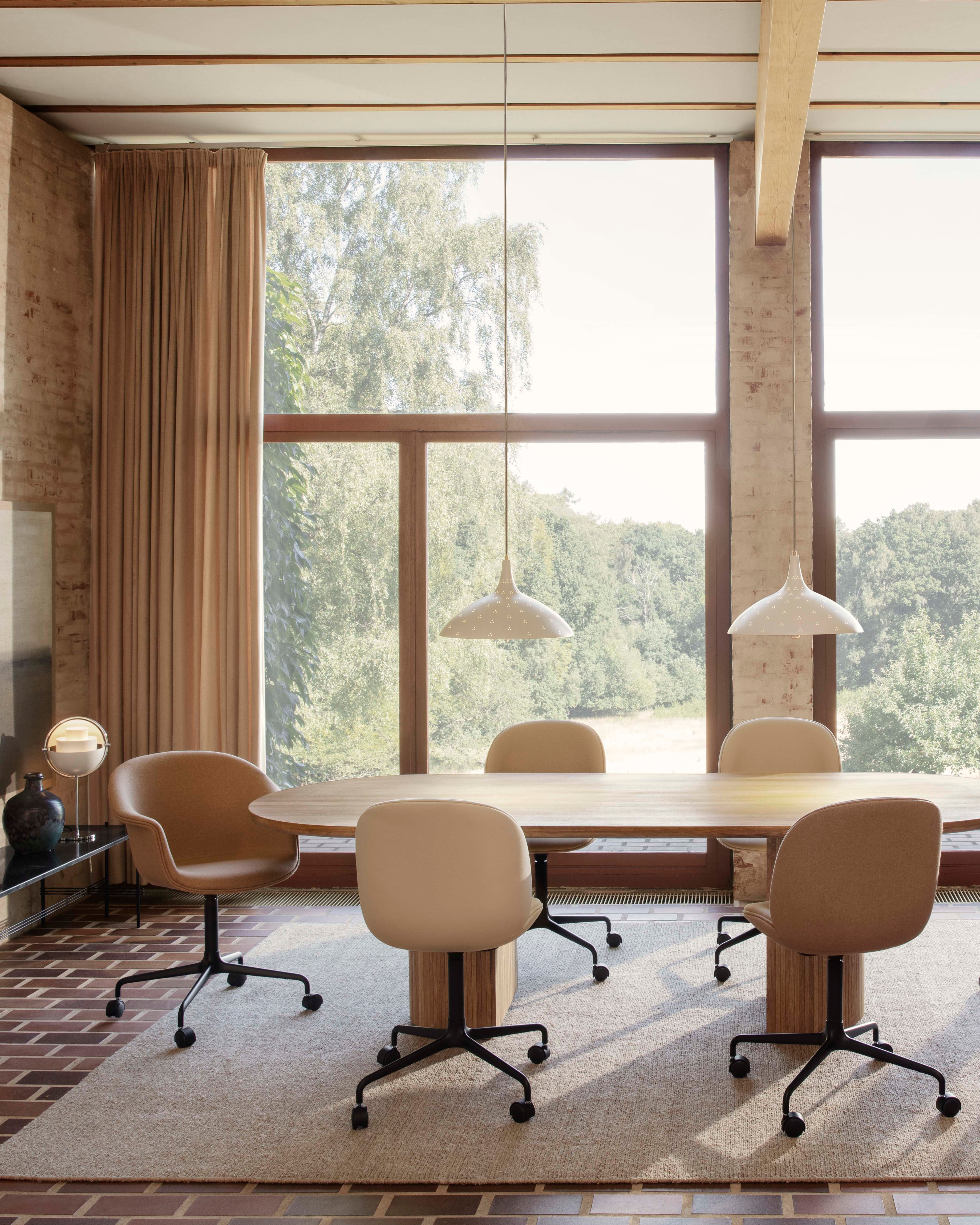 GUBI Beetle Dining Chair, 3D Veneer & Front Upholstered