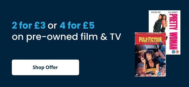 2 for £3 or 4 for £5 on pre-owned film & TV
