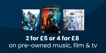 2 for £5 or 4 for £8 on pre-owned media