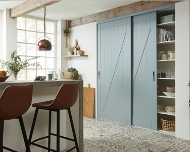 Barn schuifdeur blauw