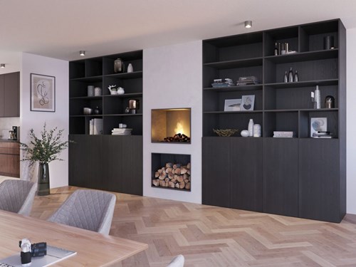 Open vitrinekast op maat