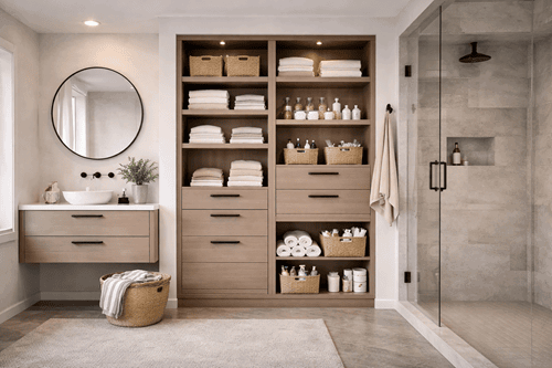 Open badkamer kast op maat