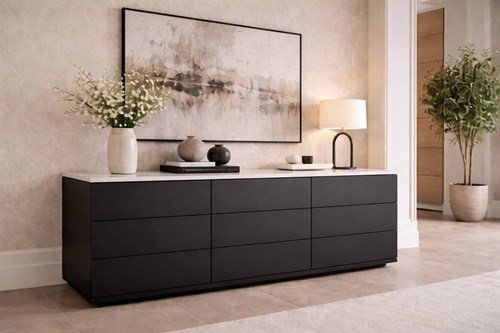 Zwarte ladekast op maat