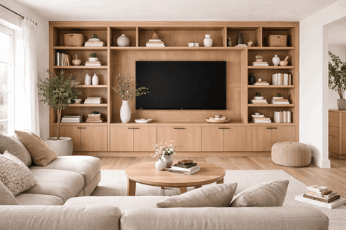 Open kast op maat woonkamer