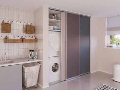 Wasmachine kast in de bijkeuken