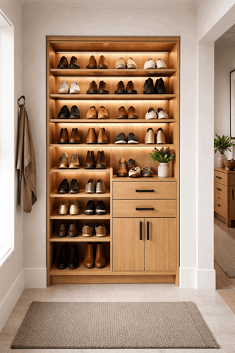 Schoenenkast in de hal op maat