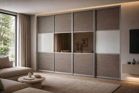 Schuifdeurkast met meervlaksdeuren - rustig design