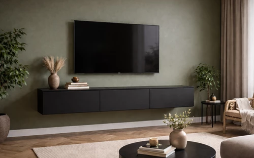 Zwevend tv meubel zwart