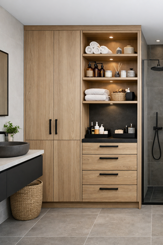 Eiken badkamerkast op maat