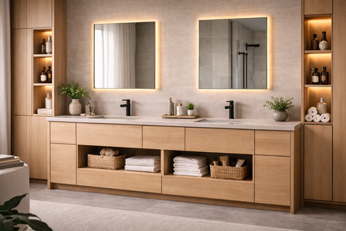 Moderne badkamerkast met spiegeldeur