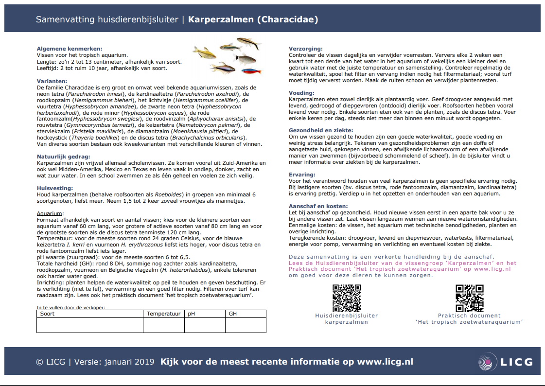 Karperzalmen(vissengroep) samenvatting, 10 stuks