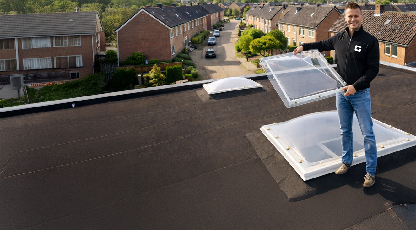 Lichtkoepel vierkant bolvormig