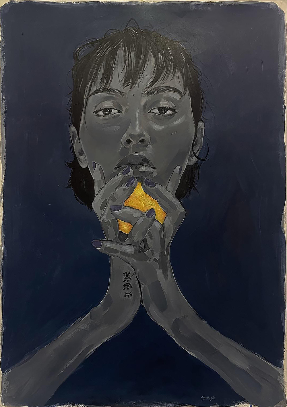 Self portrait with lemon