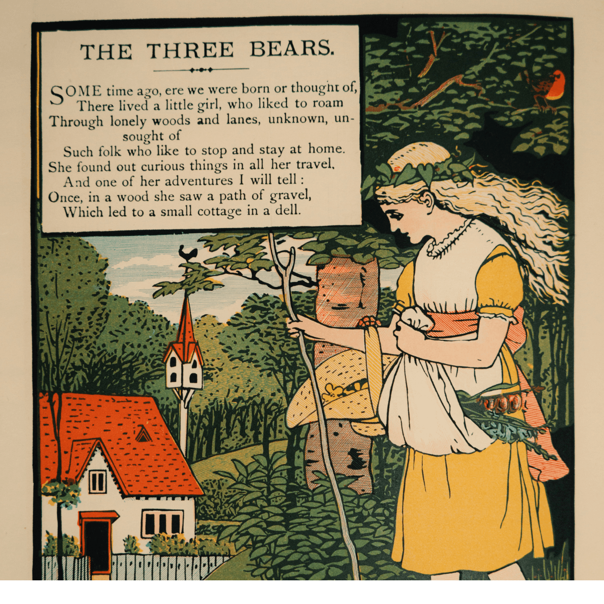 A close up of the illustrated edition of The Three Bears