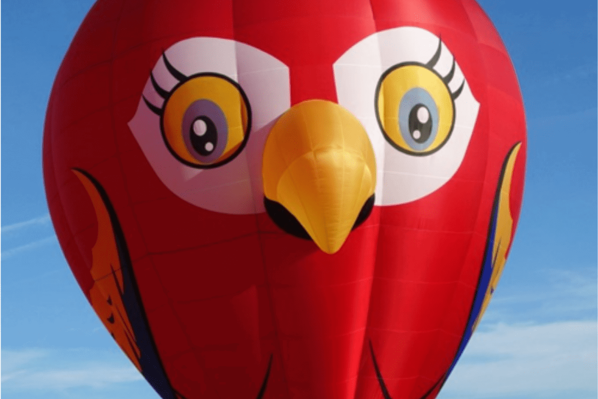 A balloon shaped as a macaw parrot