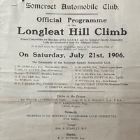 Longleat Hill Climb 21.07.1906 programme front (6th M 175 01.11.1946)