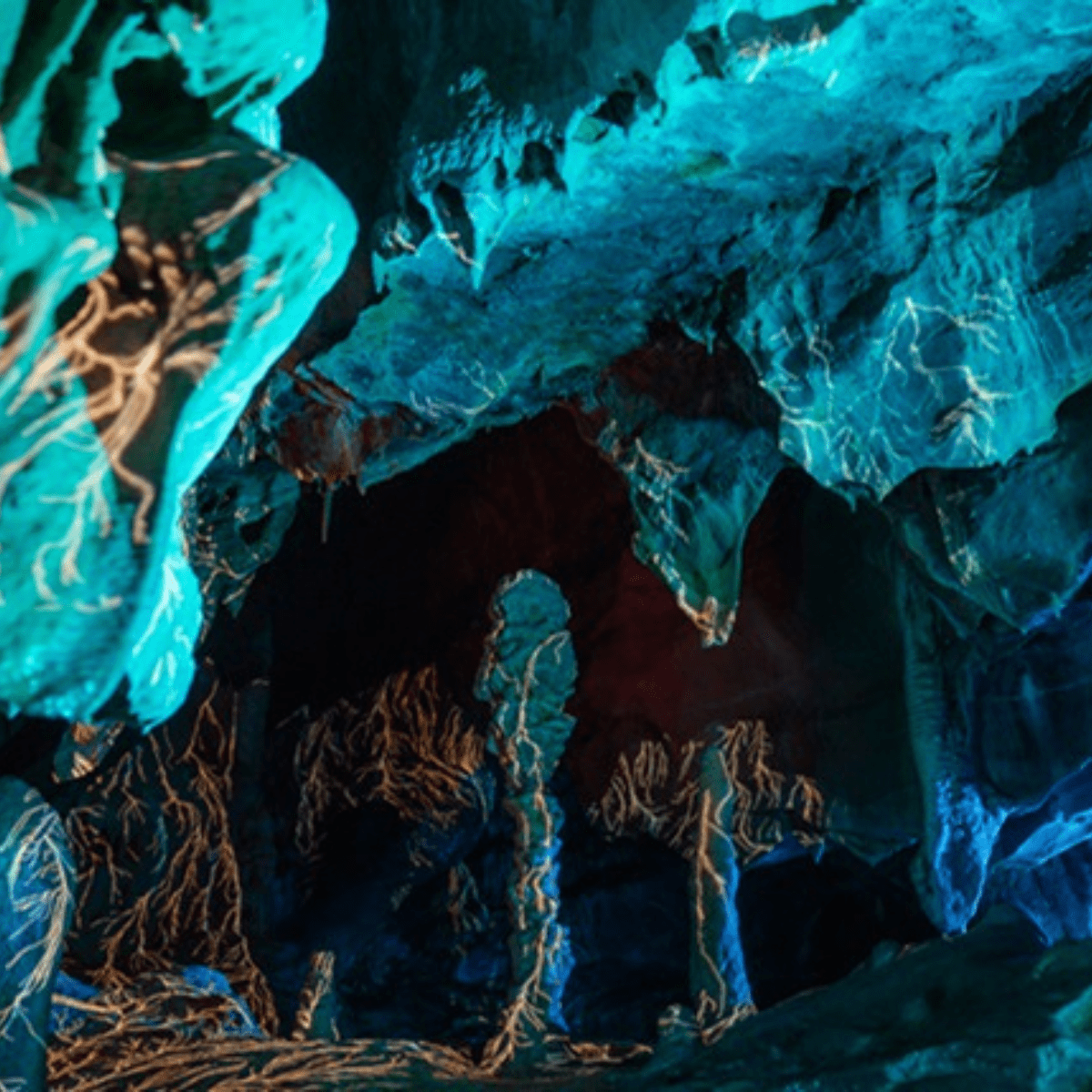 A glimpse into the incredible light projections in Cox's cave