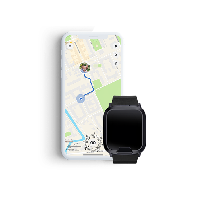 Trygghetsklocka med larm och GPS