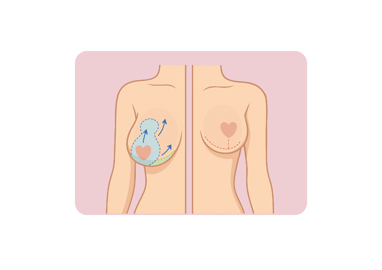 Breast Reduction & Uplift Diagram