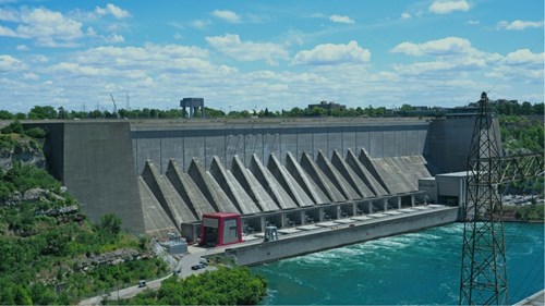 ydroelectricity power generation dam on New York State side of Niagara River