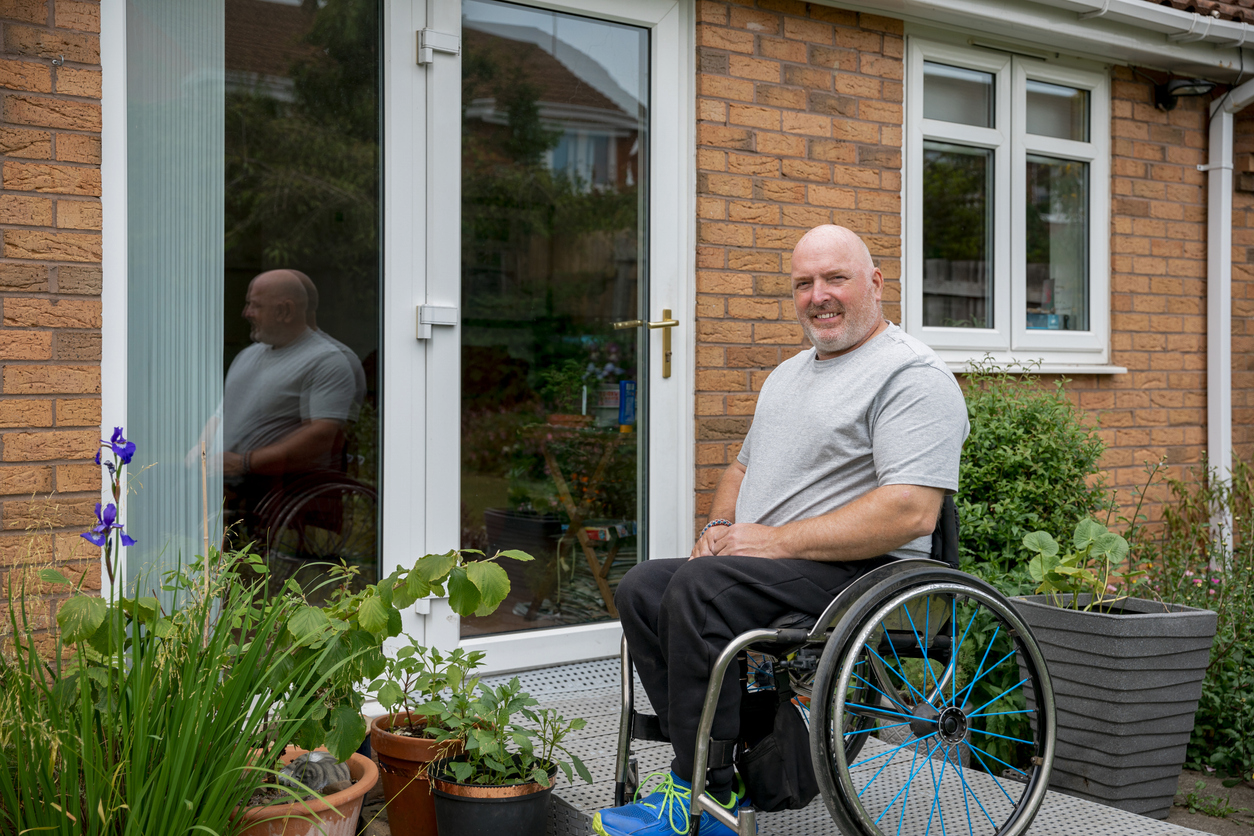 Man In Wheelchair On Ramp 